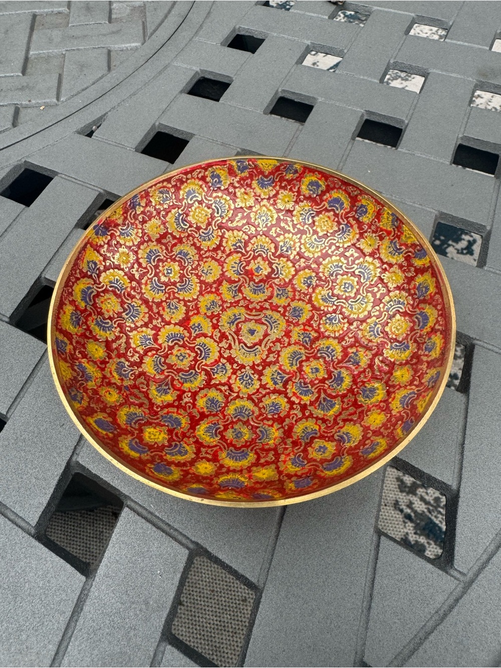 Red Floral Cloisonné Decorative Bowl - Brand